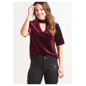 ALLISON Joy Alanna Cutout Velour Tee NWT Size XS
